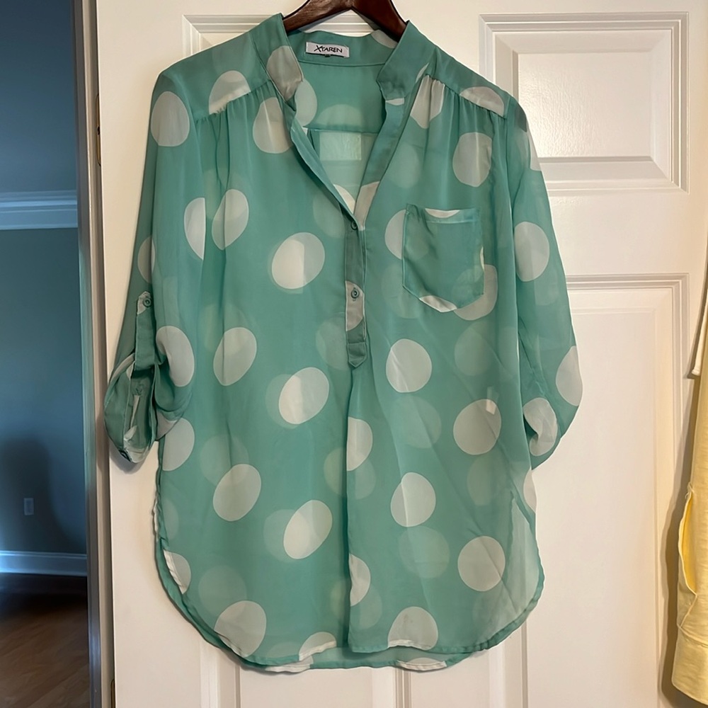 Polka Dot Flowy Top Good Condition